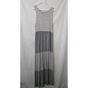 Womens Sz XL Egy California Striped Tiered Maxi Dress Stretch Coastal Cruise